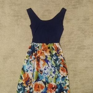 Le Lis Navy Floral Maxi Dress